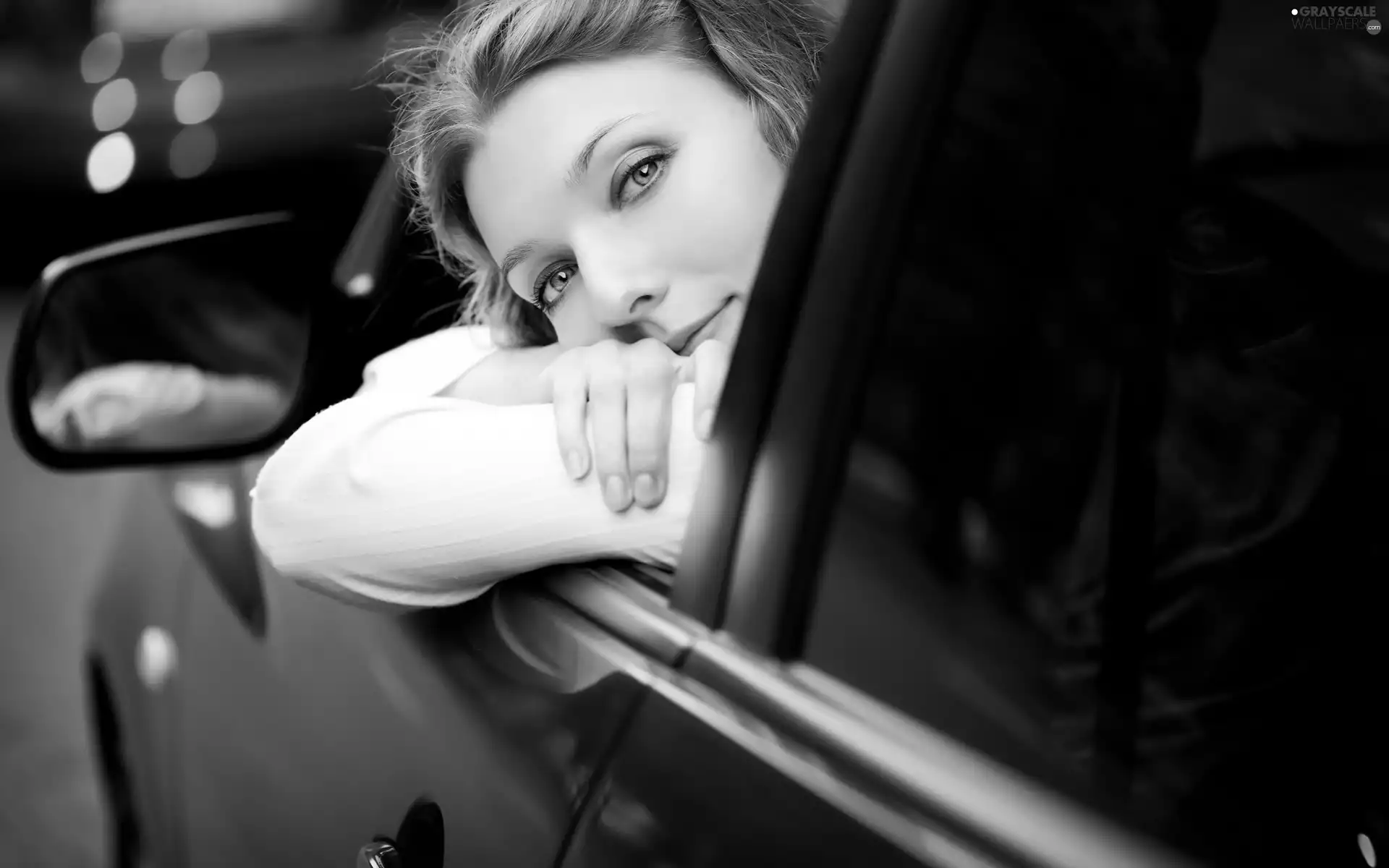 Women, face, motor car, Redheaded, claret