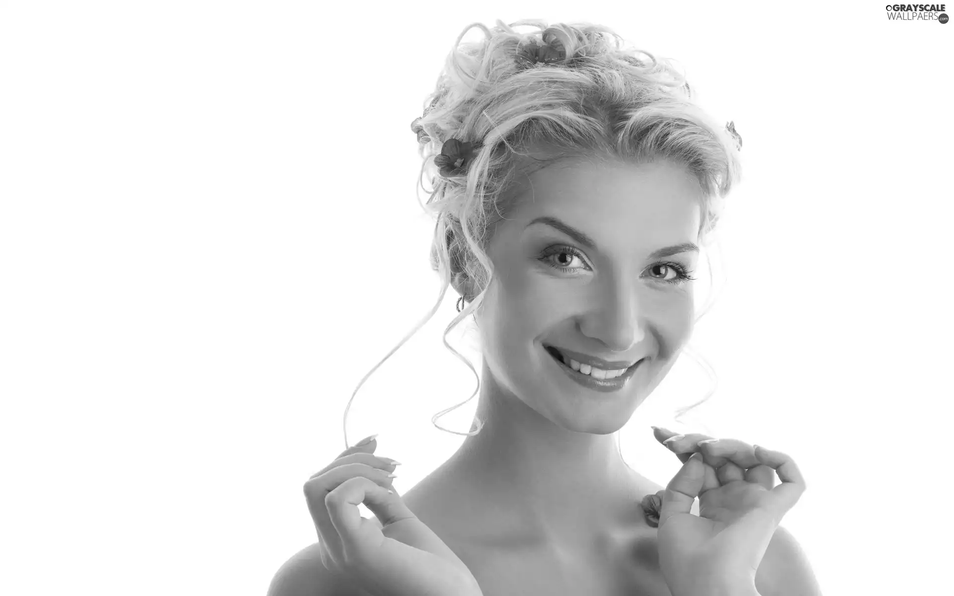 make-up, Flowers, Women, hands
