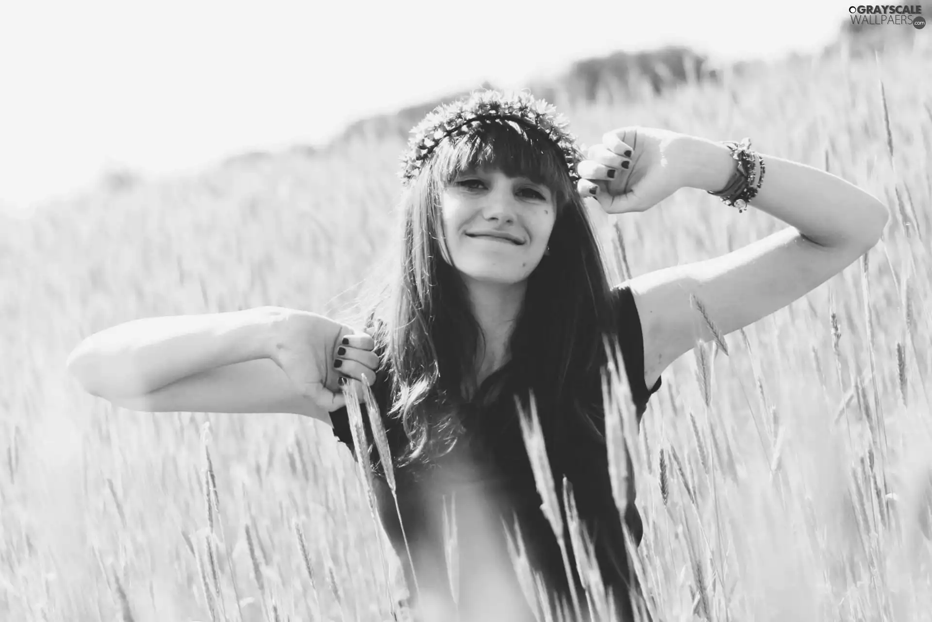 Women, Hair, wreath, Longs