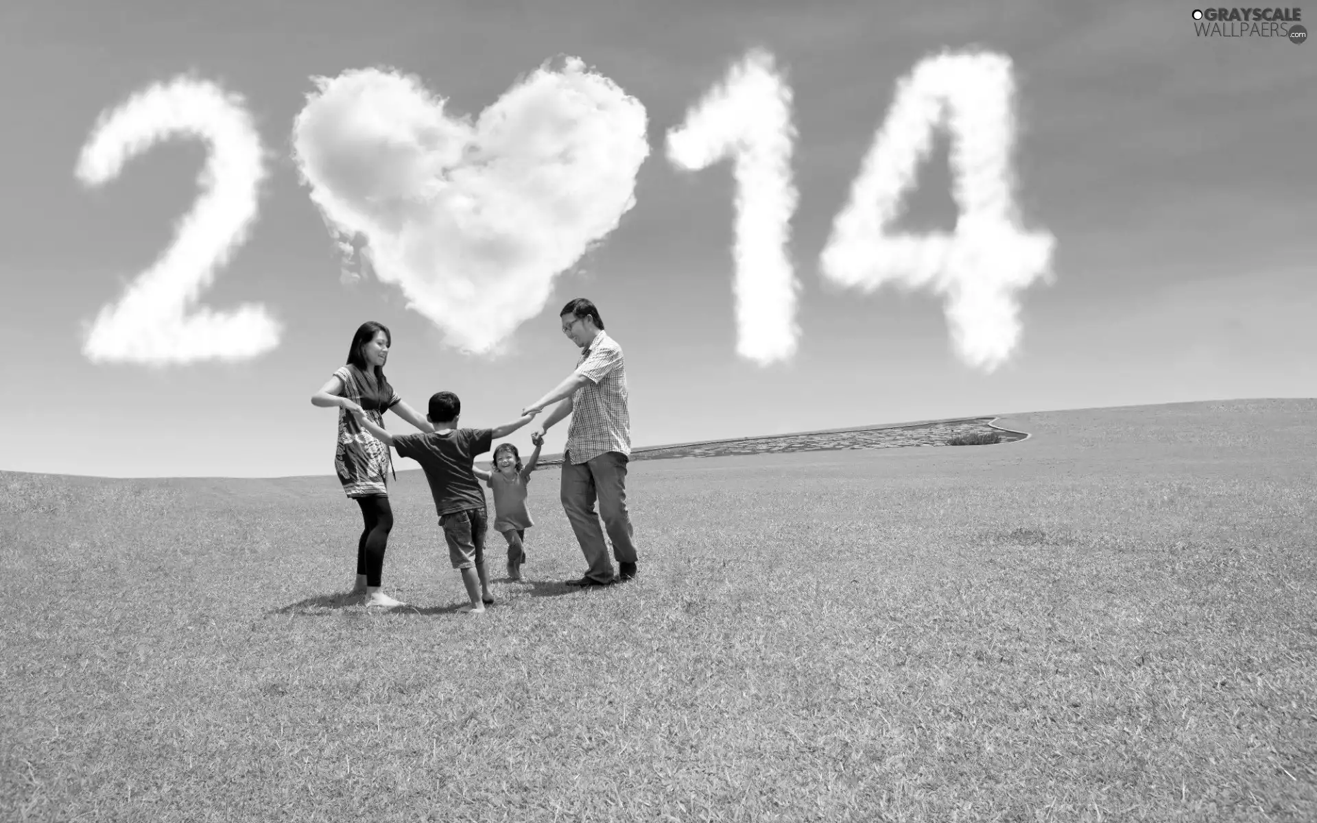 clouds, Family, year, 2014, New, Meadow