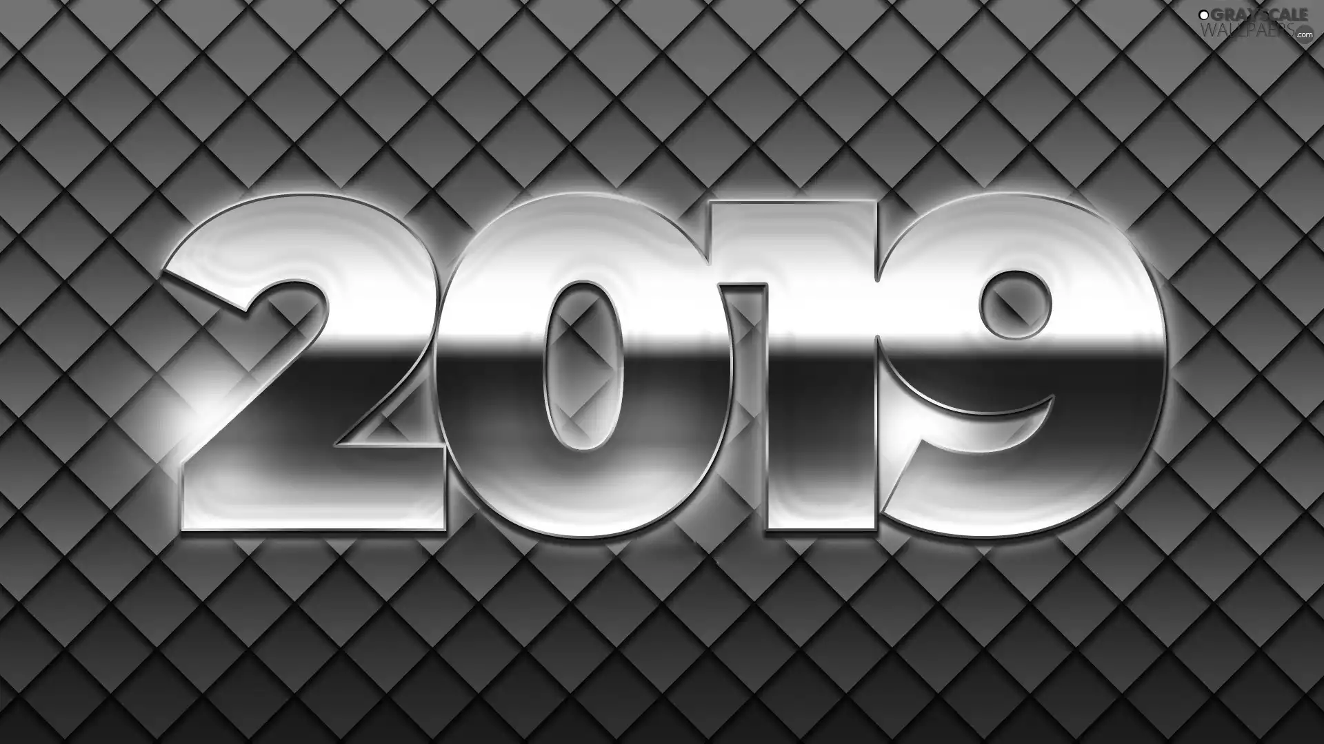 New Year, glowing, numbers, 2019