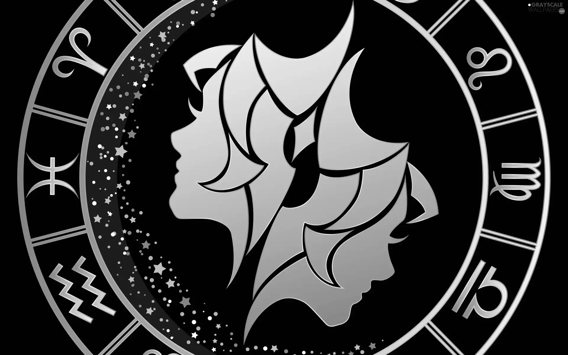 Sign of the Zodiac, Black, background, twins